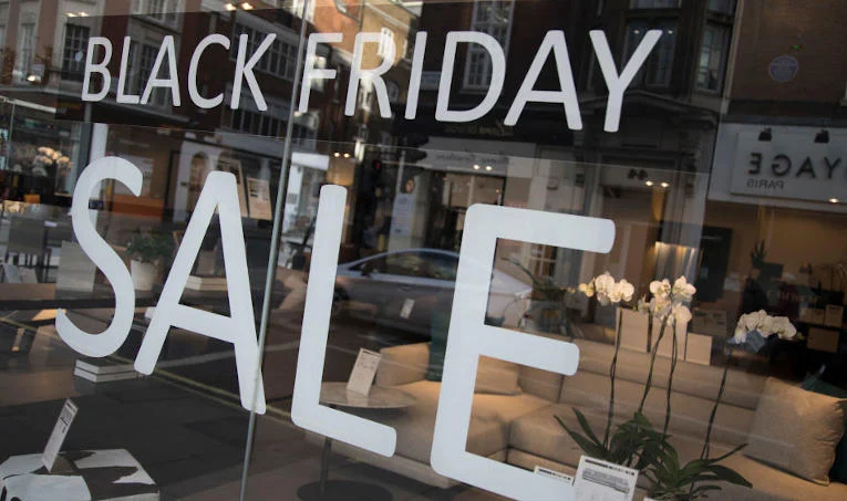 Black Friday sign in store window